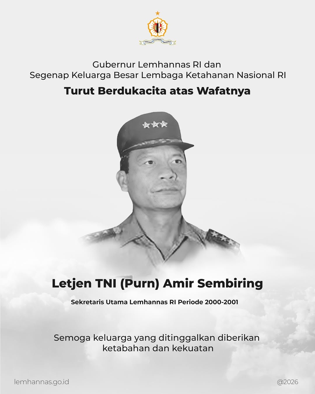 Segenap keluarga besar Lemhannas RI berdukacita at...