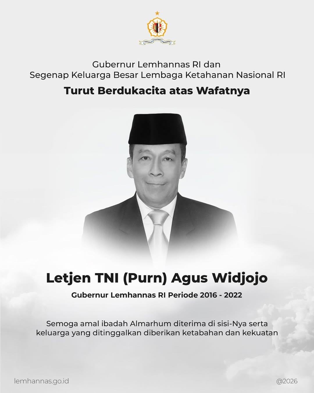 Segenap keluarga besar Lemhannas RI berdukacita at...