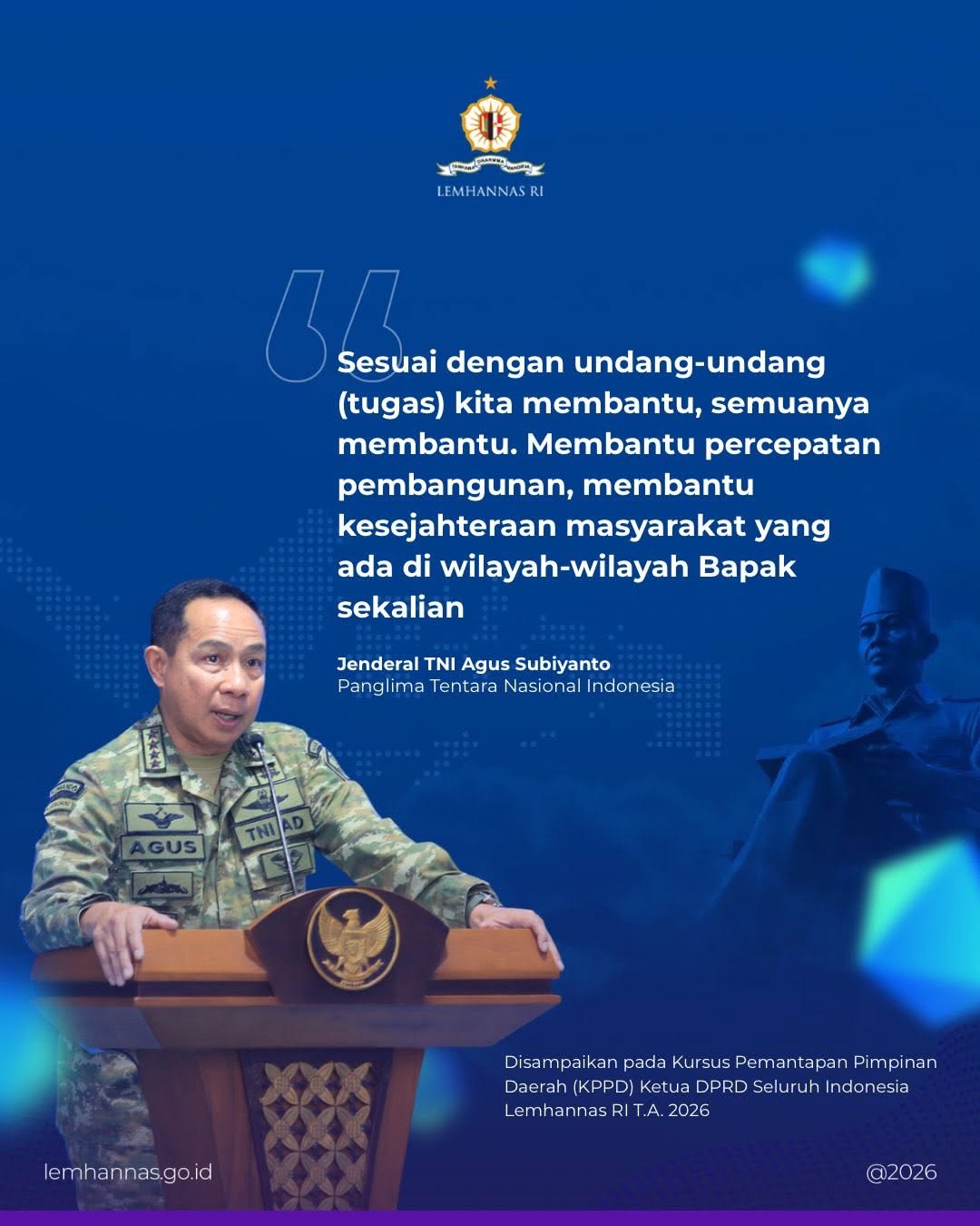 Pelaksanaan kebijakan pertahanan, keamanan, dan hu...