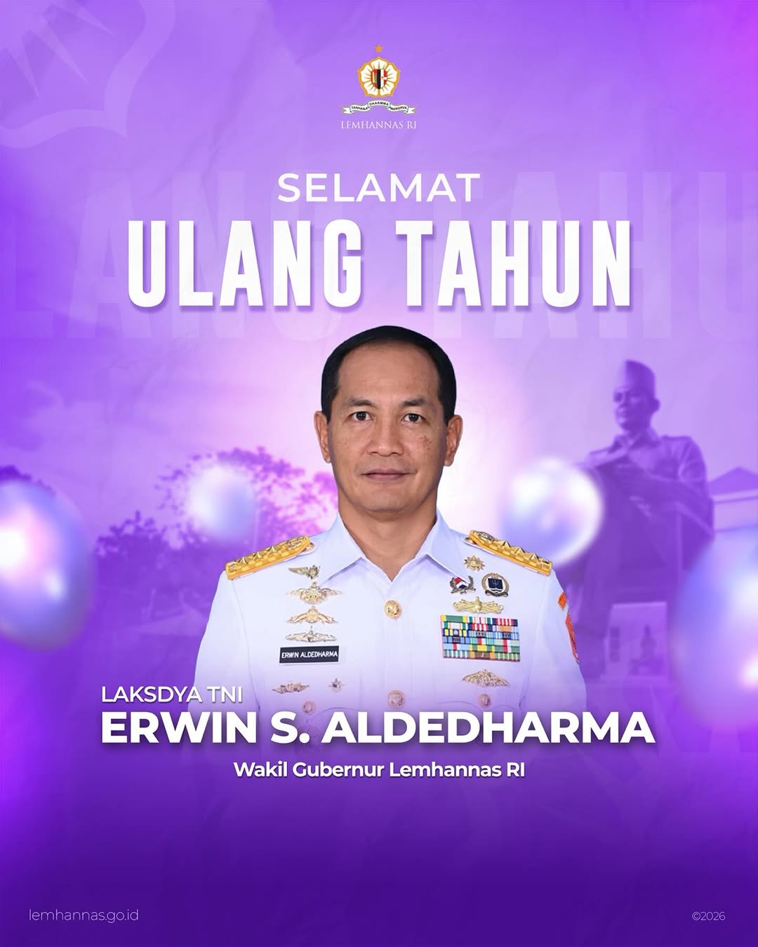 Selamat ulang tahun Wakil Gubernur Lemhannas RI La...