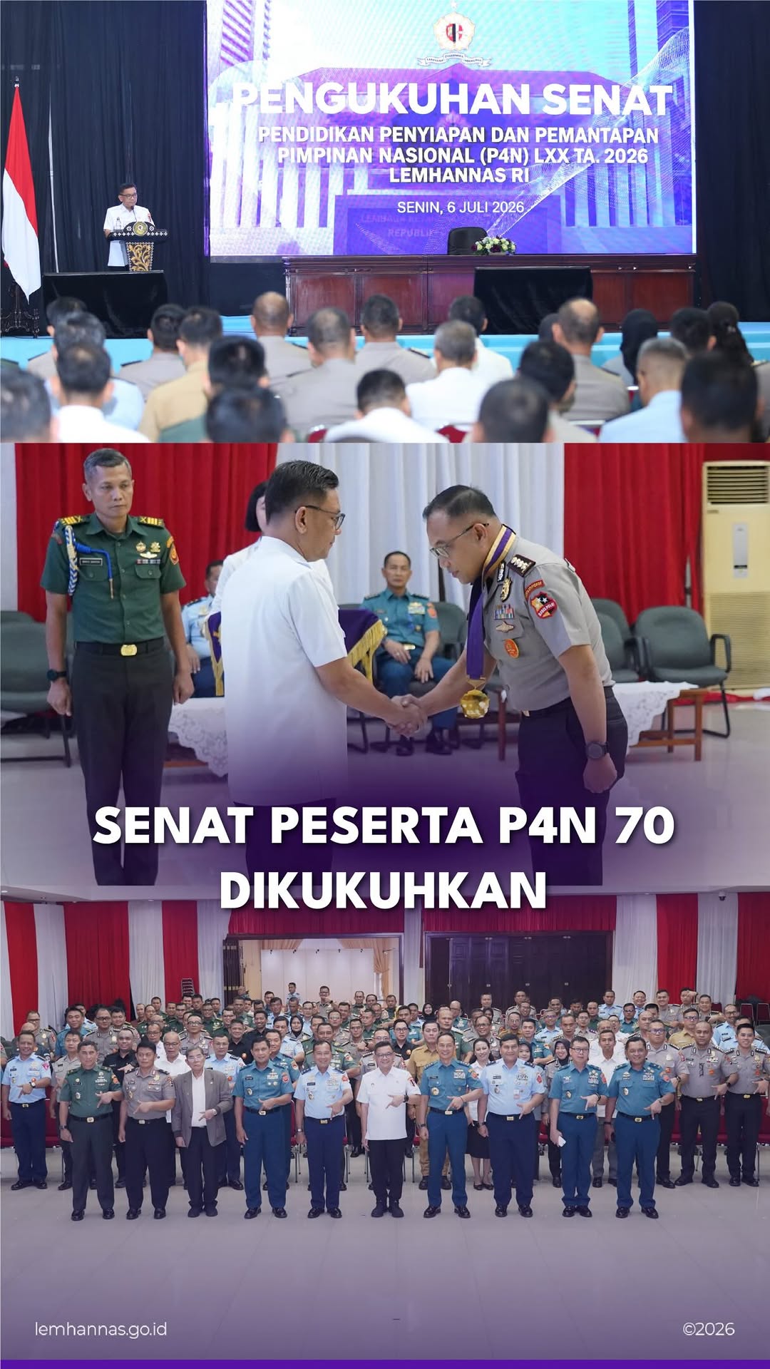Senat peserta P4N 70 Lemhannas RI resmi dikukuhkan...