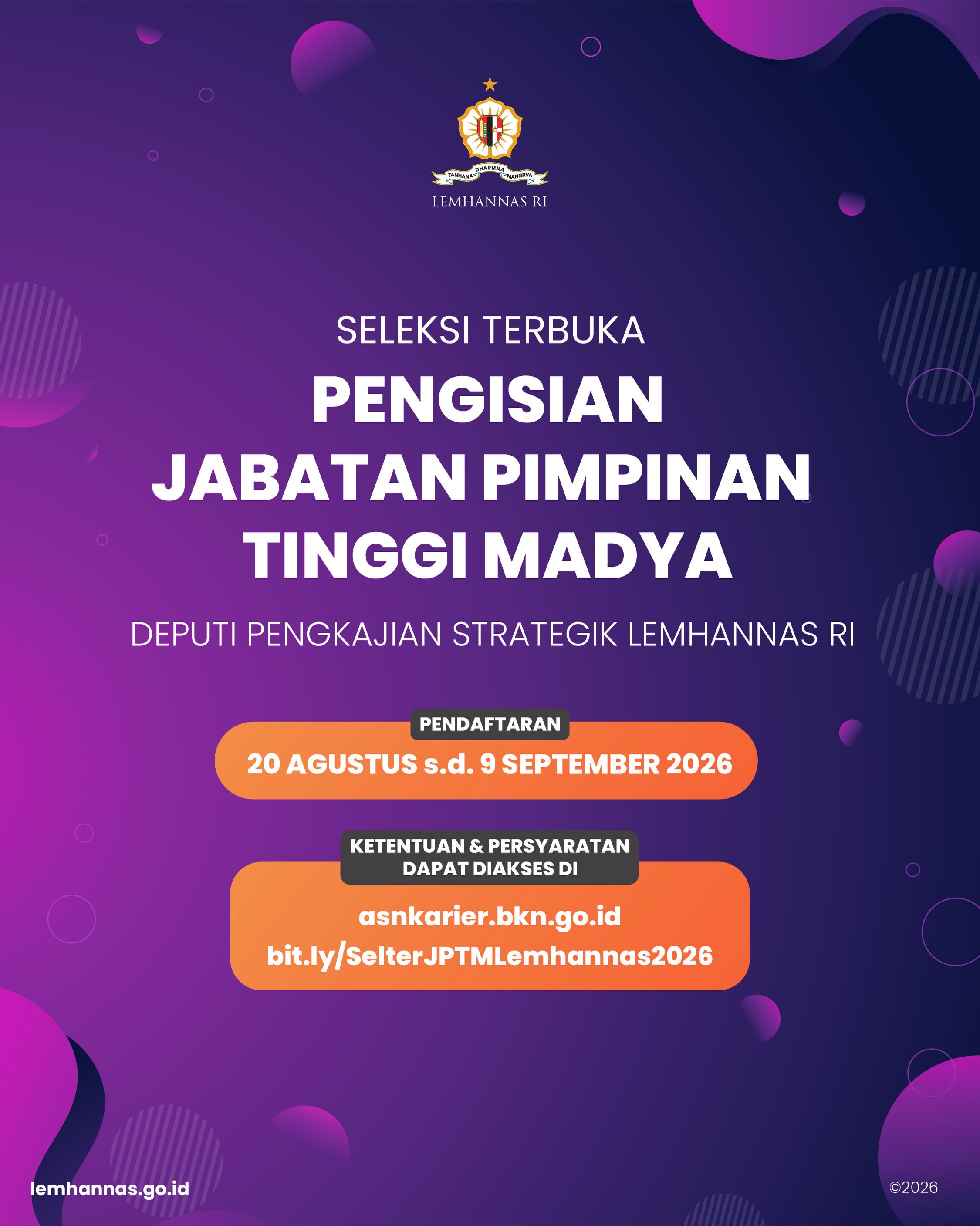 Sahabat Tannas, Lemhannas RI membuka kesempatan pe...